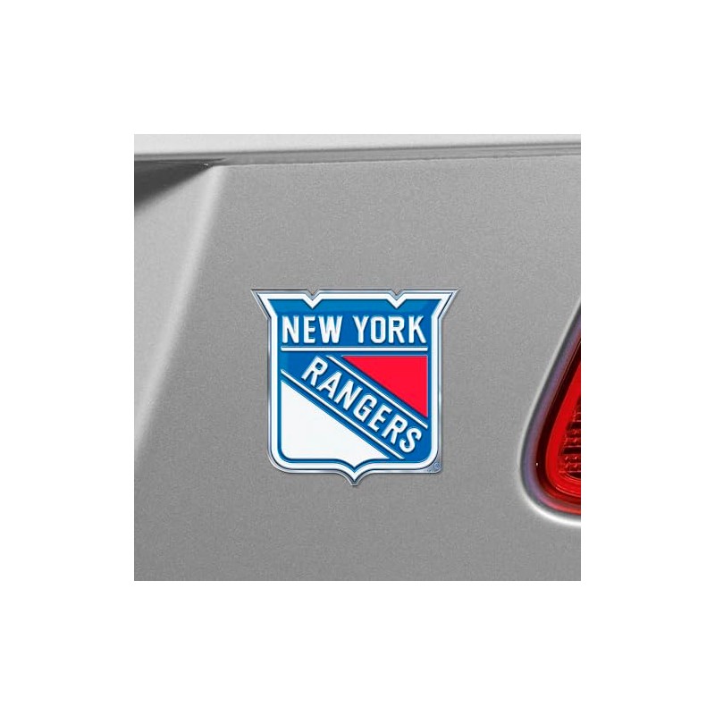 FANMATS 60495 New York Rangers Heavy Duty Aluminum Embossed Color