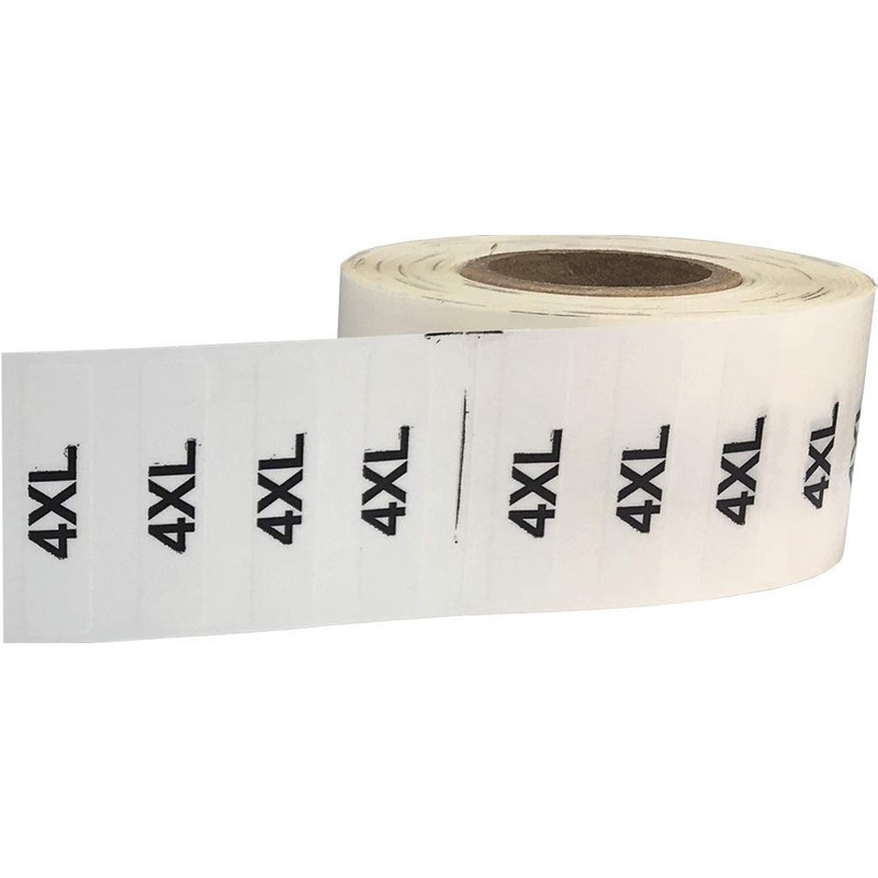 Clear 4XL Clothing Size Strip Stickers | 32 mm x