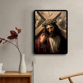 TUTUMAY21 Cross Art DIY 5D Full Drill Rhinestone Jesus Diamond Painting Kits for Adults Jesus Carrying Cross Diamond Painting by Number Kits Art Craft Home Wall Decor 30x40cm