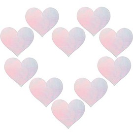 Ypser Womens 5 Pairs Heart Silver Laser Pasties Disposable Satin Nipple Covers Pasty Bra Petals Breast Covers