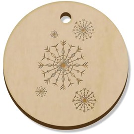 Azeeda 11 x 34mm 'Falling Snowflakes' Wooden Pendants/Charms (PN00069746)