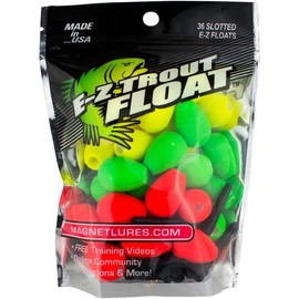 Trout Floats - 36 Easy to Adjust Slotted Fishing Bobbers - Freshwater and Saltwater Teardrop Fishing Strike Indicators - Made in The USA by Leland's Lures - Ultra-Responsive Floats - Size: 4-Pack