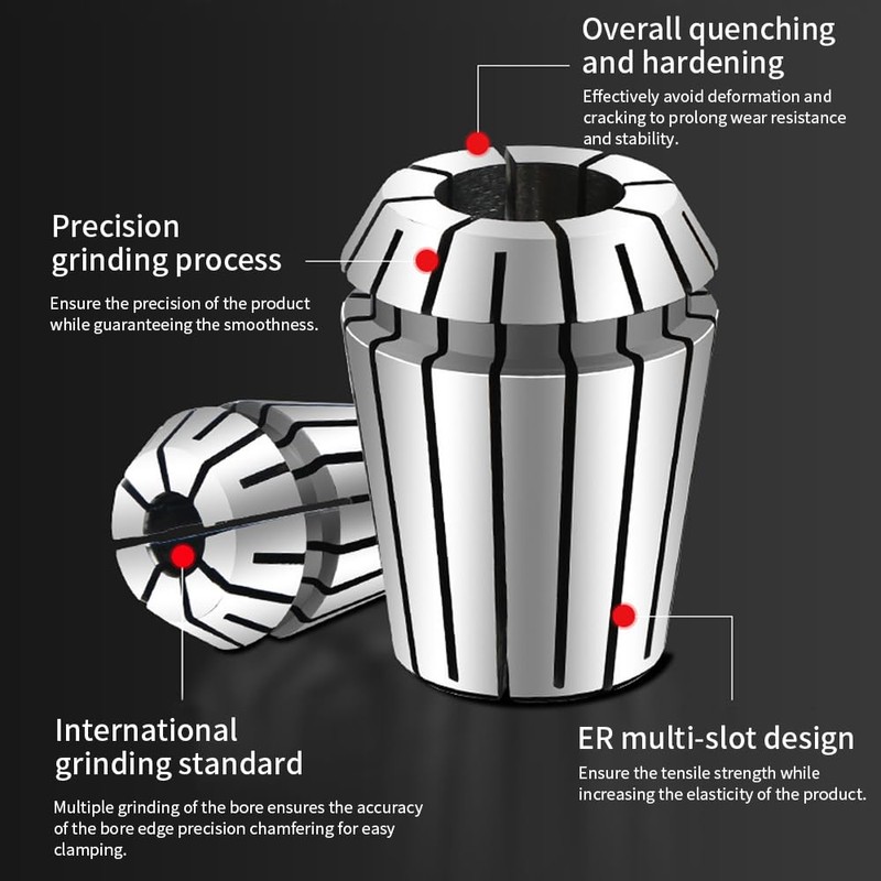 BORDSTRACT Er32 Precision Spring Collets,18mm Diameter,0.008 mm Accuracy,Essential CNC Accessories