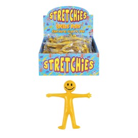 HENBRANDT 40 x Stretchy Smile Men Yellow Stretch Stretchies Kids Party Favour Loot Bag Filler Lucky Dip for Boys and Girls