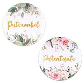 COLOFALLA Pack of 2 Buttons for Godmother Godmother Godfather Gift Christening Decoration, Metal