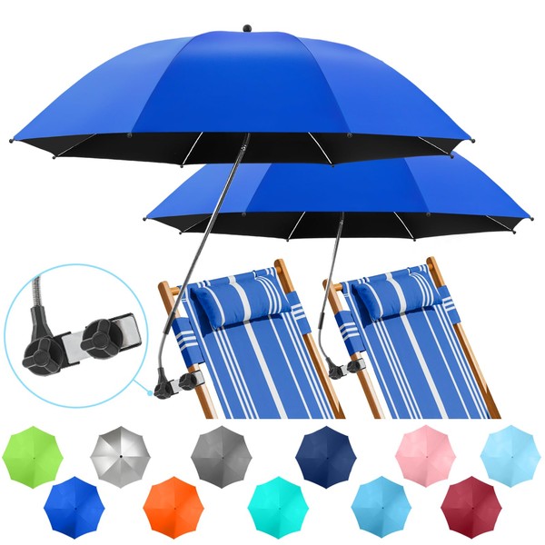 NBtoUS NBtoUS 41.8" 2 Pack Beach Chair with Umbrella,99.99% UV
