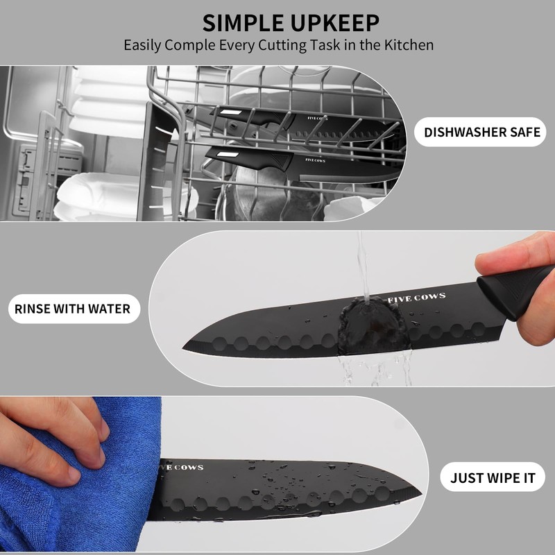 Knife Set,12-Piece Premium Kitchen Knife Set with Universal Knives Block,Anti-Rust