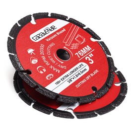 Casaverde 2 Pack 3" Metal Cutting Diamond Blade with 3/8" Arbor for Rebar,Steel,Sheet Metal,Angle Iron,Stainless Steel & More