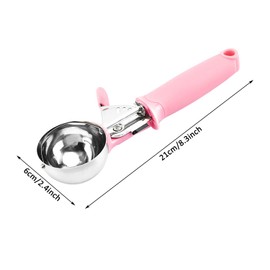 2 Pack Ice Cream Scoop Cookie Dough Scoop With Trigger Pink Handle for Cookie Dough Cupcake Batter Ice Cream Portion Control (Pink）