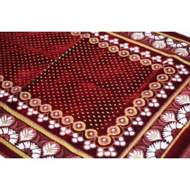 Prayer Mat/rug with Prayer Beads Tasbih Starry style Islamic Namaz Lightweight soft Muslim Carpet Turkish Janamaz Namaz Sajadah, Ideal for Travel/Home/Office/Masjid/Hajj/Umrah (Red)
