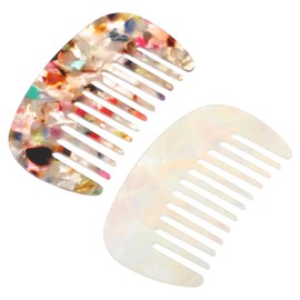 YUXIANLB Travel Comb Mini Comb Detangling Combs For Women Wide Tooth Combs Hair Pocket Comb 2pcs Anti-Static Small Acetate Hair Detangler Brush For Bangs Curly Wavy Long Hair Daily Hair Care Wet Dry