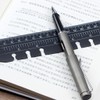 PHILSP 2 Pieces Black/Clear Plastic Page Marker Pouch Pagefinder Measuring
