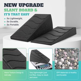 Slant Board, 5 Adjustable Angles Squat Wedge Block for calf stretcher, 480 lbs Weight Capacity Calf Raise Stretch Yoga Foam Wedge for Exercise, Squat, Ankle Mobility (Black)