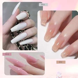 Kit de Uñas de Gel Polygel Completo, Con Lámpara UV, 3 Colores Extensión de Uñas, Base y Top Coat, Herramientas de Manicura y Pinceles - Set Profesion