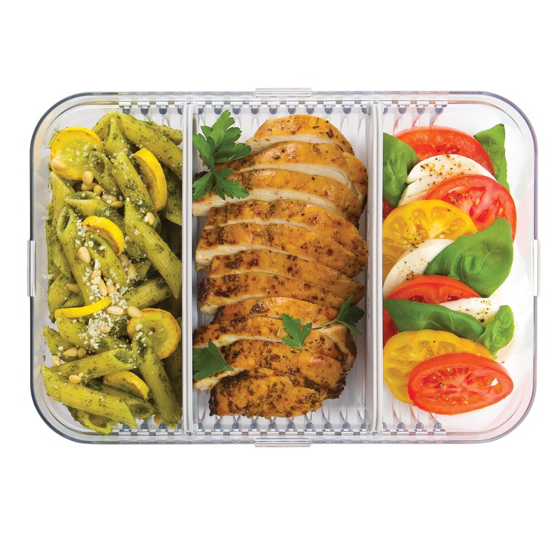 PackIt Mod Large Bento Food Storage Container, Steel Gray, Shatterproof