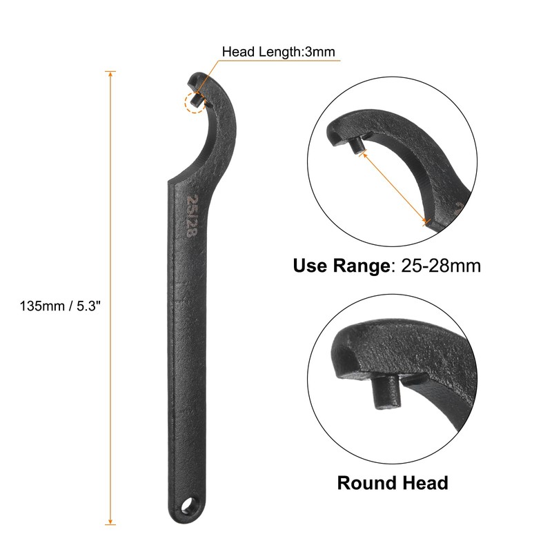 sourcing map C Hook Spanner Wrench, 25-28mm C Pin Motorcycle