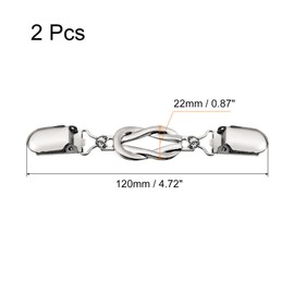 sourcing map Pack of 2 Sweater Clips Retro Cardigan Collar Clips Shirt Clips Dresses Clamp Brooch Scarf Clips for Women (Silver), Zinc