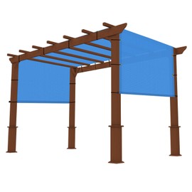 INFRANGE 15' x 5' Universal Pergola Shade Cover Replacement Canopy with Grommets Weighted Rods Permeable for Outdoor Patio Porch Backyard Gazebo Blue