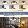 CIKASS Ceiling Fan with Lights Dimmable LED Reversible Blades Timing