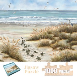 Heritage Puzzle Ocean Bound - 1000 Piece Jigsaw Puzzles for Adults Size 30"x 24" by Lisa Sparling Suitable for Framing - Beach Puzzles for Adults - Coastal Decor - Made in U.S.A.