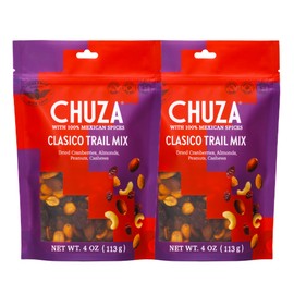 CHUZA Clasico Trail Mix – Spicy Sweet Snack with 100% Mexican Spices – Dried Cranberries, Almonds, Peanuts & Cashews – High Protein, Gluten-Free – 4 oz (Pack of 2)