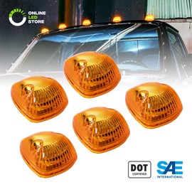 Amber Cab Marker Lights Kit [DOT FMVSS 108] [SAE P2] [Universal Fit] [Reflector Lens] [94-98 Dodge Ram Direct Replacement] Teardrop Cab Lights for Truck Van Ford F250 F350