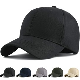 Andeor Men's Cap, Large Size, Hat, 100% Cotton, Extra Large, 23.6 - 25.6 inches (60 - 65 cm), Professionally Rated UPF 50+, Deep, UV Protection, Sun Protection, Won't Deform, Plain, Simple, Popular, Stylish, Cool, Baseball Cap, Adjustable, Unisex