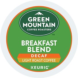 Green Mountain Coffee Roasters Breakfast Blend Decaf Keurig Single-Serve K-Cup pods, Light Roast Coffee, 72 Count