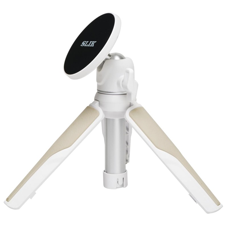 Slick 246795 Smartphone Tripod, Magnepod, White, Compatible with Magsafe, Magnetic