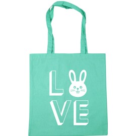 Hippowarehouse Love Rabbits Tote Shopping Gym Beach Bag 42cm x38cm, 10 litres