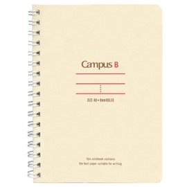 Kokuyo T150B-R Campus Twin Ring Notebook, A6, Ruled, 50 Sheets, Red