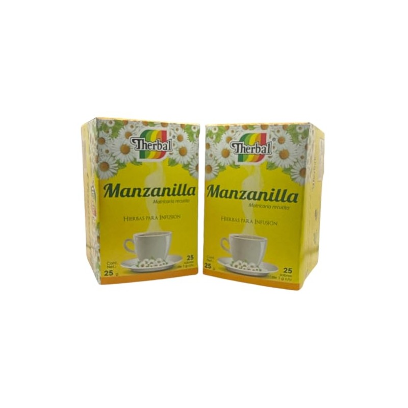 Manzanilla Té (Chamomile Tea) - 25 Bags, 100% Natural Herbal