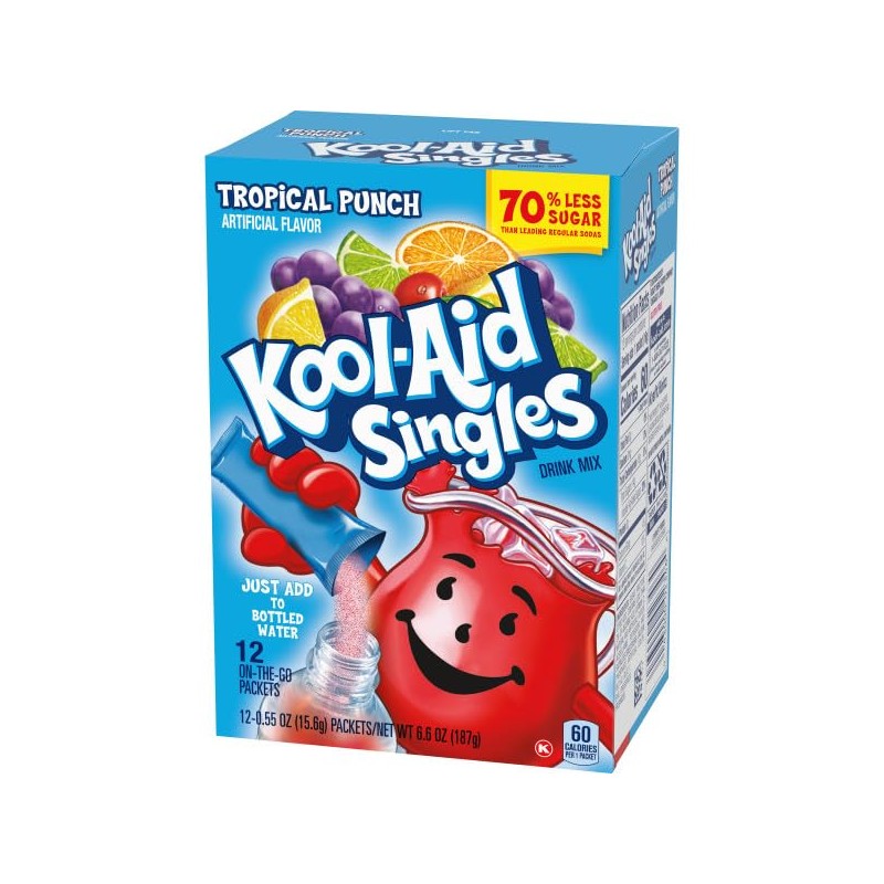Kool-Aid Tropical Punch Drink Mix Singles, 12Ct (Pack of 2)