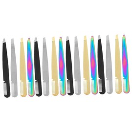 Healeved 16pcs Eyebrow Tweezers Professional Hair Removal Tools for Women Compact and Lightweight Ergonomic Grip
