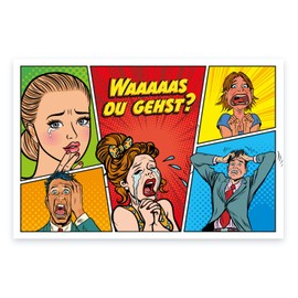 1 Funny Folding Card Farewell Card 18 x 12 cm with 1 White Envelope, Funny Text, Retirement Pension Retirement Comic Motif Farewell, Retirement Card, Announcement, Card