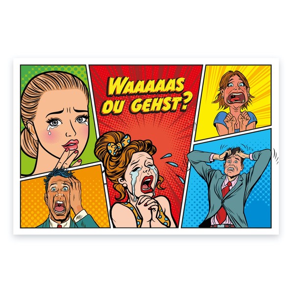 1 Funny Folding Card Farewell Card 18 x 12 cm