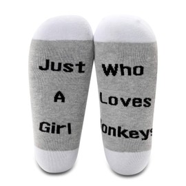 LEVLO Funny Donkeys Lovers Gifts Just A Girl Who Loves Donkeys Cotton Socks Women Socks (1 pair-mid calf-1)