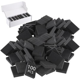 TOLIDA Pack of 100 Foam Card Dividers, Shock-Absorbing Spacers with PU Leather Storage Box, Playing Cards Organiser for Game Card, Sports Card, Black