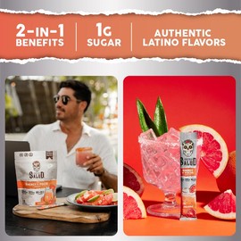 Salud 2-in-1 Energy Drink Powder + Focus, Paloma, Organic Caffeine, B6 & B12, L-Theanine, Vegan, Non-GMO, Gluten Free Beverage Sugar 90g - Dietary, Healthcare