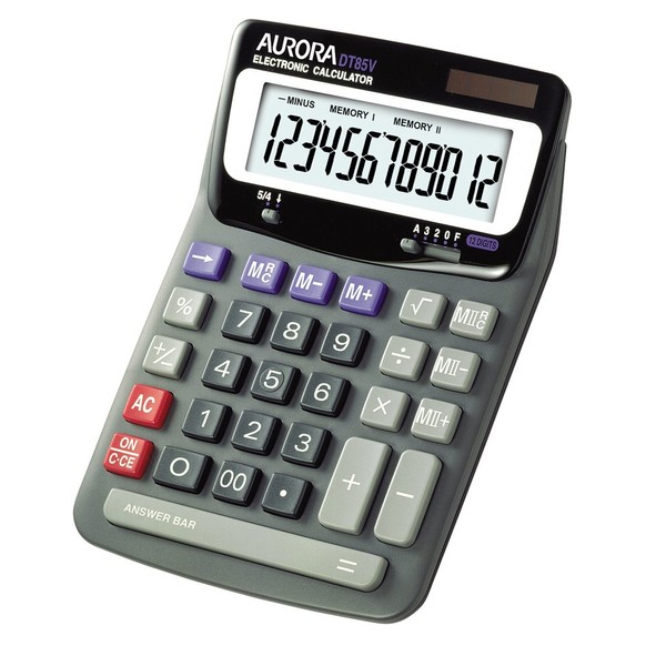 DT85V Compact Desktop Calculator, 12-Digit LCD