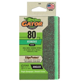 Gator 730420 Medium 80-Grit Dual-Angle Sanding Sponge, 3 x 5 x 1 Inch