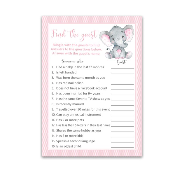 FIND THE GUEST Baby Shower Game — Pack of 25