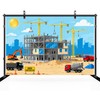 CHNYWORK 7x5ft Cartoon Construction Site Backdrop Building Materials and Equipment