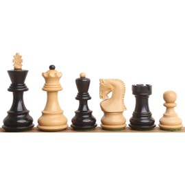 Royal Chess Mall - 3.1" Russian Zagreb Chess Pieces Only Set - Weighted Ebonised Boxwood