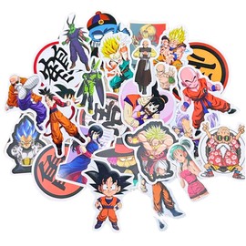 50 Calcomanías Anime Japones Barco Cartoon Piratas Calavera Pegatinas Impermeables A Prueba De Luz Solar DIY Ideals para Coches, Motos, Equipajes Portátiles, Ordenadores Portátiles (Dragon Ball)