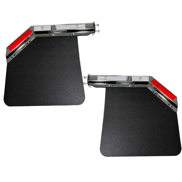 BST BSSP 2-1/2" 2.5" Bolt Spacing 45 Degree Angled Spring Loaded Mud Flap Hanger&Univeral Mudflaps for Semi Trucks Commercial Trailer Stainless Pair Set, Right & Left Side