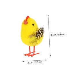 Ciieeo 4Pcs Flocked Chick Toys Cute Desktop Adornment Plush Easter Decor for Festivals and Parties Bedroom and Home Decoration