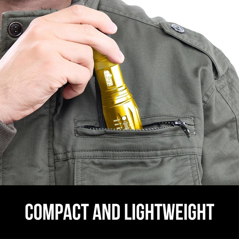 GORILLA GRIP Powerful LED Tactical Flashlight, 750 FT High Lumens