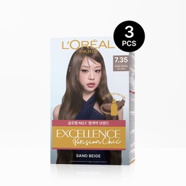 로레알파리 [라이트닝 톤업 염색] 로레알파리 엑셀랑스 파리지앵시크 7.35호 샌드베이지X3개