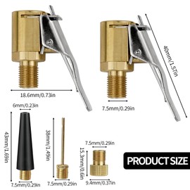 TFLPUO Multifunctional Valve Adapter Set, French Valve Adapter, Copper to Schrader Valve, Car Valve, Lever Connector, Ball Needle for Car Tyres, Bicycles, Balls